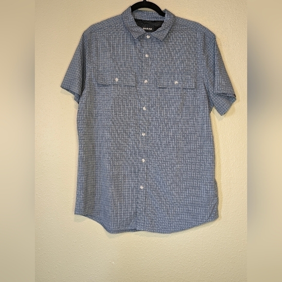 Prana Other - NWT Prana Mens Garvan Short Sleeve Moisture Wicking Shirt Antique Blue size M